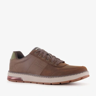 Afbeelding van Skechers Evenston Fanton Sneaker voor heren, Donkerbruin leer, 48.5 EU