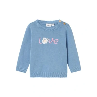 Afbeelding van NAME IT Babymeisje Nbflosette Ls Knit gebreide trui, Eindeloze hemel, 62 cm