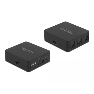 Afbeelding van Delock S/PDIF TOSLINK Switch 3 In 1 Out mit IR Fernbedienung und USB S