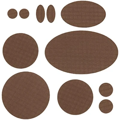 Afbeelding van aZengear Donsjack reparatiepatches Pre cut, zelfklevend, zacht, waterdicht, scheurvast nylon stof om gaten in kleding, slaapzakken, skibroek (11 stuks, Bruin) te bevestigen