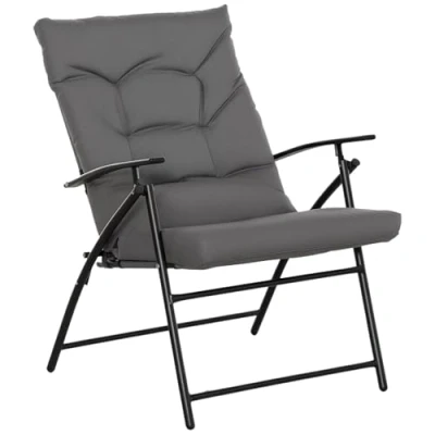 Afbeelding van Outsunny Campingstuhl Metall, Polyester Grau