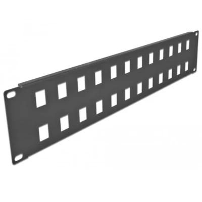 Afbeelding van Delock 19″ Keystone Patchpanel 24 Port 2 HE schwarz