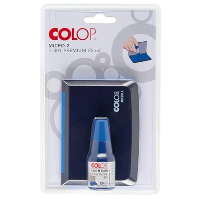 Afbeelding van Colop 151305 stempelkussen Micro 2 + kleur 801 blauw, 70 x 110 mm