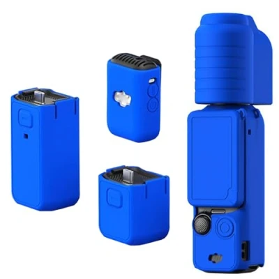 Afbeelding van Buziba siliconen beschermhoes voor DJI Osmo Pocket 3 hoes handheld gimbal actie camera accessoires (blauw)