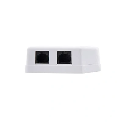 Afbeelding van Nanocable 10.21.1502 RJ45 oppervlakterozet met 2 Cat.6 UTP aansluitbussen, wit