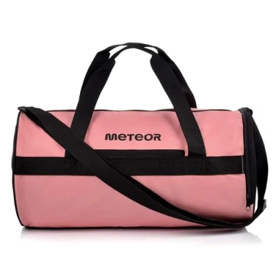 Afbeelding van Sporttas Gymtas 25 L Holdall Schoenenvak Pocket Mannen Vrouwen Duffel Schouder Fitness Tas Zwembad Reizen Vakantie Cabine Bagage Overnachting Camping kit Kleine pe Duffle, Roze/Zwart, 48x25x25 cm