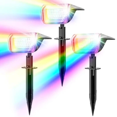Afbeelding van Linkind Buitenlamp op zonne energie, extra lange levensduur, 60 leds, zonnelamp voor buiten, 800 lm, IP67, buitenverlichting tuin, pad, meerkleurig