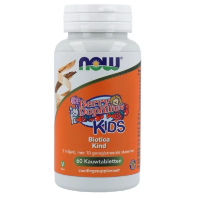 Afbeelding van NOW BerryDophilus Kids Probiotica Kauwtabletten 60TB