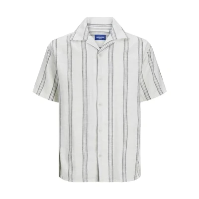 Afbeelding van Jack &amp; Jones Jorcabana Stripe SS SN Overhemd, Heren, Maat: Small, Cloud dancer