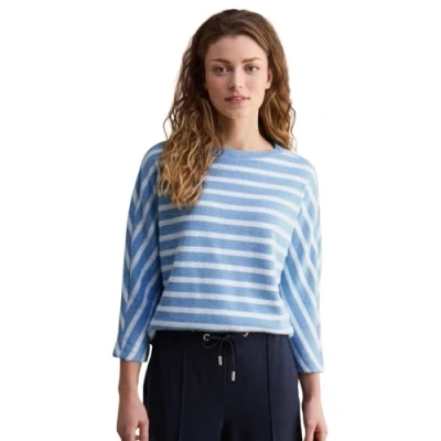 Afbeelding van Cecil Gestreiftes Federgarn Trui, Dames, Maat: Medium, Blau