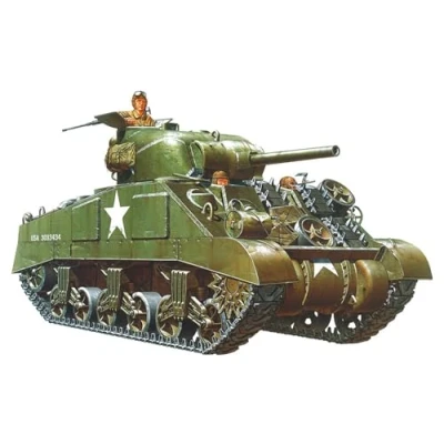 Afbeelding van TAMIYA 35190 1:35 US Mitl. Pz. M4 Sherman Früh. (3), Modelbouw, Plastic Bouwpakket, Knutselen, Hobby, Lijmen, Bouwset, Groen