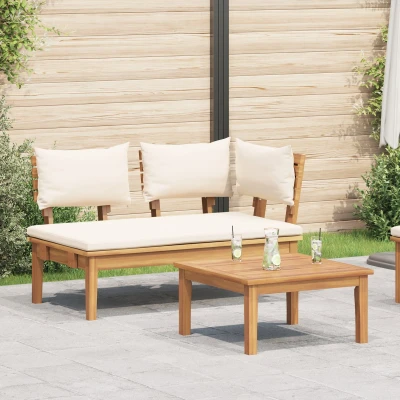 Afbeelding van vidaXL 2 delige Tuinbank Set Massief Teak