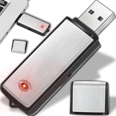 Afbeelding van Retoo Digitaal dicteerapparaat USB met 8 GB, spraakactivering, opnameapparaat voor lezingen, lezing, interview, vergadering, mini voice recorder activated, 1 uur batterij