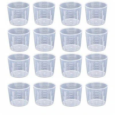 Afbeelding van 50 STKS 30 ml Plastic Mengbeker Maatbekers, Meten Kannen Transparante Herbruikbare voor het Mengen van Hars Verf Vlek Epoxy