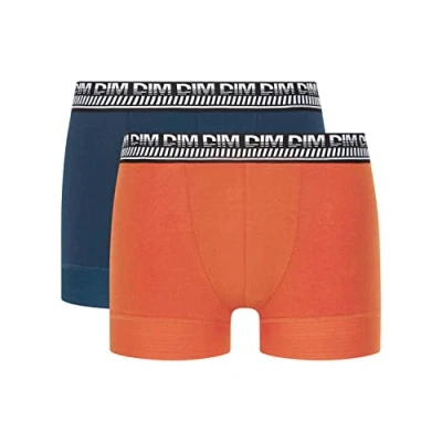 Afbeelding van Dim Boxershorts voor heren, 3D Flex katoen, 2 stuks, Klein blauw/parelmoer oranje, 8 NL