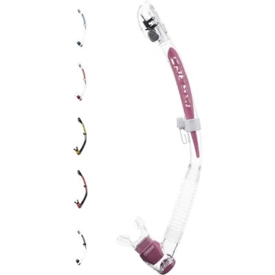 Afbeelding van Cressi Itaca Ultra Dry Snorkel snorkeldroog voor vrij duiken en snorkelen, transparant/roze, eenheidsmaat, uniseks volwassenen