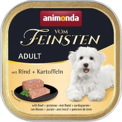 Afbeelding van voordeelverpakking 44x150g met rundvlees &amp; aardappelen animonda vom Feinsten Adult nat hondenvoer