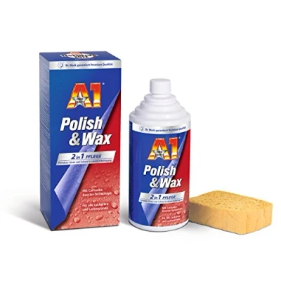 Afbeelding van DR. WACK A1 Polish &amp; Wax 500 ml incl. speciale spons I autopolish autowas met carnauba langdurige bescherming glans geschikt voor alle lakken Hoogwaardig auto onderhoud Made in Germany