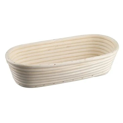 Afbeelding van Zenker Langwerpig rijsmand, 30 cm, rijsmandje van natuurlijk rotan voor zelfgemaakt brood, voorziet deeg zuurstof losse en luchtige broden
