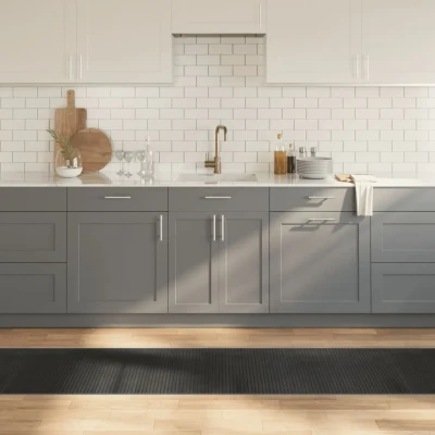 Afbeelding van Vloerkleed rechthoekig 60x300 cm bamboe grijs