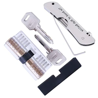 Afbeelding van Loboo Idea 7 in 1 Lock Picking Set met transparant 2 trainingsslot e gidsen voor beginners en Pro slotenmakers