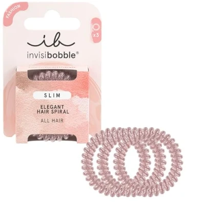 Afbeelding van Invisibobble Slim Pink Monocle elastiekjes, spiraalelastiekjes voor meisjes en vrouwen, sterke grip haarvriendelijk, anti breuk, 3 stuks, ontworpen in Duitsland