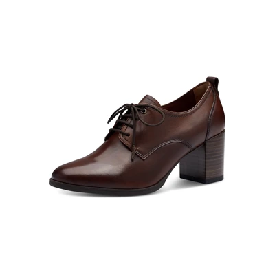 Afbeelding van Tamaris Trotteur Veterschoenen, Dames, Maat: 36, Brown Leer