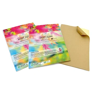 Afbeelding van Evergreen Goods™ 2 x 10 vellen A4 Kraft Matte afdrukbare sticker papieren etiketten Inkjet en laserprinten Geschikt voor Cricut &amp; snijders Zelfklevende plakkende achterkant