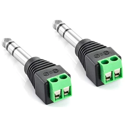 Afbeelding van Poppstar Audio Jack (Adapter 6,35 mm Jackplug Stereo (m.) naar 2 pins Klemmenblok), Stuks