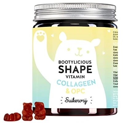 Afbeelding van Bears with Benefits Shape Vitamine Gummies 60 stuks Mooie rondingen, een stevige huid en sterkbindweefsel Gummiberen met hoge dosis collageen &amp; OPC suikervrije withBenefits Bootylicious Vitamin