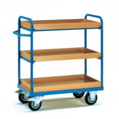 Afbeelding van fetra 8121 Etagewagen Staal Poedercoating Laadvermogen (max.): 500 kg Stralend blauw (RAL 5007)