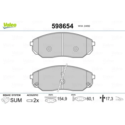 Afbeelding van Valeo Remblokset 598654