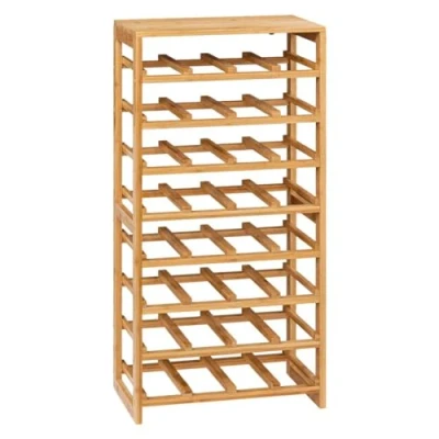 Afbeelding van Wijnrek/flessenrek 8 lagen bamboe hout 45 x 24 89 cm Wijnrekken