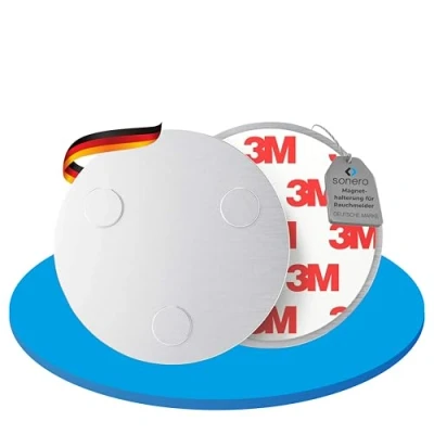 Afbeelding van Sonero MH 070 magneethouder voor rookmelders (koolmonoxidedetector en andere producten) diameter 70 mm extra sterke magneten 1er Set zilver