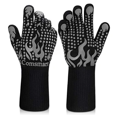 Afbeelding van BBQ handschoenen, 800 graden Fahrenheit hittebestendige grillhandschoenen, siliconen antislip ovenhandschoenen, lange keukenhandschoenen voor barbecue, koken, bakken, lassen, snijden