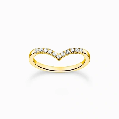 Afbeelding van Thomas Sabo TR2394 414 14 48 Ring Dames 925er Zilver geel verguld ringmaat