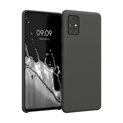 Afbeelding van kwmobile telefoonhoesje geschikt voor Samsung Galaxy A51 Hoesje met siliconen coating Smartphone case in mat zwart