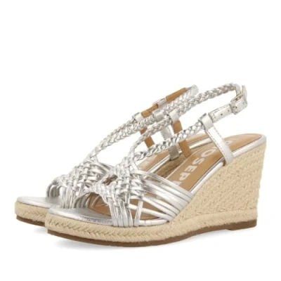 Afbeelding van Gioseppo Glide Sandalen met hoge hak, Dames, Maat: 40, Plata Leer