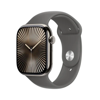 Afbeelding van Apple Watch S10 Cellular 46mm Natural Titanium Stone Gray Sport Band S/M (140 190mm)
