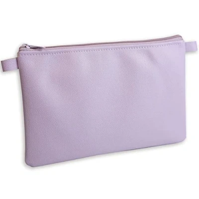 Afbeelding van effektivo Banktas met ritssluiting, kunstlederen paars, roze, 27 x 17 cm, geschikt voor documenten tot DIN A5
