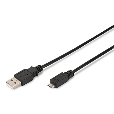 Afbeelding van ewent Kabel USB 2.0 type A stekker naar Micro B oplaadkabel datakabel voor Samsung mobiele telefoon, GPS, camera&#039;s, mp3, dubbel afgeschermd 28 koper lood 1,8 m, zwart