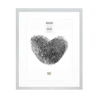 Afbeelding van Deknudt Frames fotolijst zilver met passe partout 30x40 / 40x50 cm