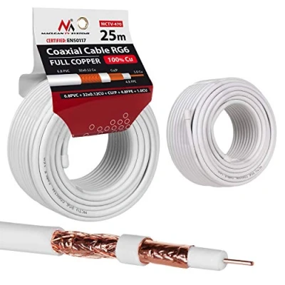 Afbeelding van Antennekabel coaxkabel RG6 Zuiver koper 25m Maclean MCTV 470