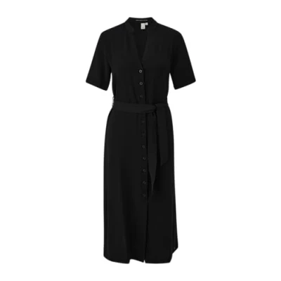 Afbeelding van QS MIDI MIT Knopfleiste Blousejurk, Dames, Maat: 32, Schwarz