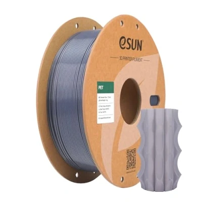 Afbeelding van eSUN PET Filament 1.75mm, met hoge taaiheid, 1KG Spoel (2.2 LBS) 3D Printing voor Printers (Transparant Grijs, 1KG)