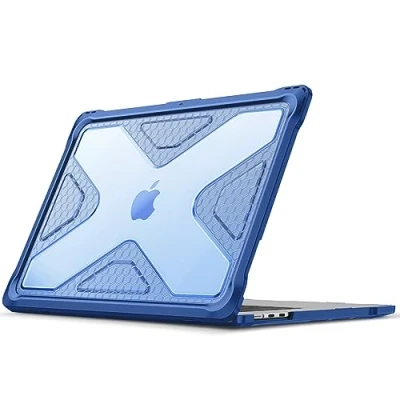 Afbeelding van FINTIE Hoesje compatibel met MacBook Air 15 inch (2024/2023) M3/M2 chip, robuuste harde hoes TPU bumper voor 15,3 model A3114 A2941, blauw