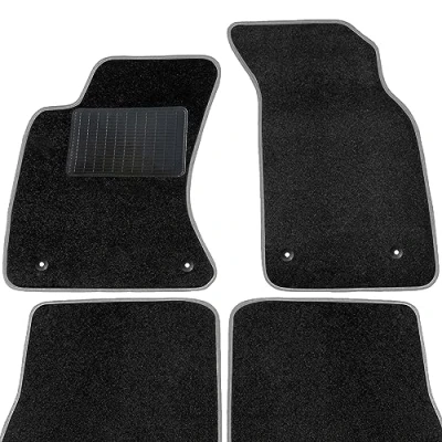 Afbeelding van moto MOLTICO Vloermatten voor auto, velours autotapijten, geschikt Audi TT 8J (2006 2014), 2 delige set, zwarte automatten met grijze siernaden