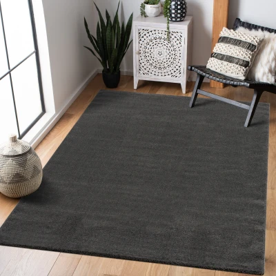 Afbeelding van Uni Effen Laagpolig Vloerkleed Modern Donker Grijs 140x200 cm
