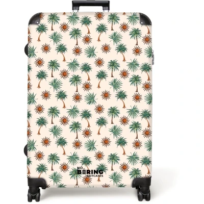 Afbeelding van NoBoringSuitcases.com® Koffer groot Reiskoffer lichtgewicht Palmbomen en zonnetjes print Rolkoffer met 4 wielen Grote trolley XL 98 liter bagage