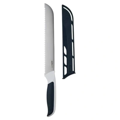 Afbeelding van Zyliss E920208 Comfort Broodmes, 20,5cm, Japans Roestvrij Staal, Donkergrijs/Wit Handvat, Keukenmes, Vaatwasserbestendig, 5 Jaar Garantie